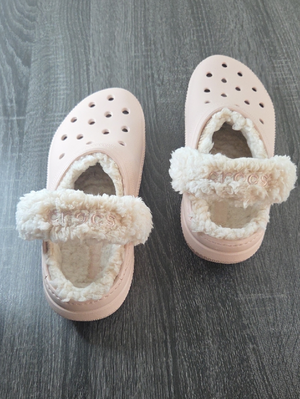 CROCS Classic Clog SZ10 Plush Lining - Pale Pink NWOT Light Pink Quartz  Cozy.